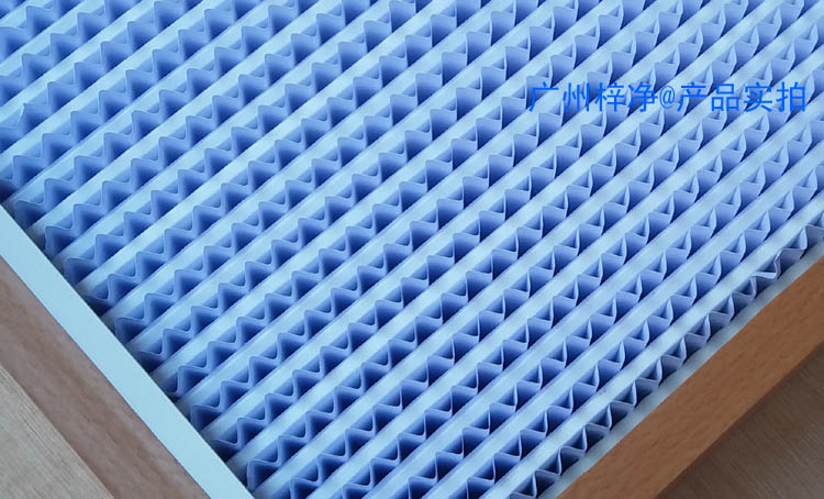 木框高效過濾器圖片【采用隔板式設計，波紋形隔板可以精確地保持褶層間距。】